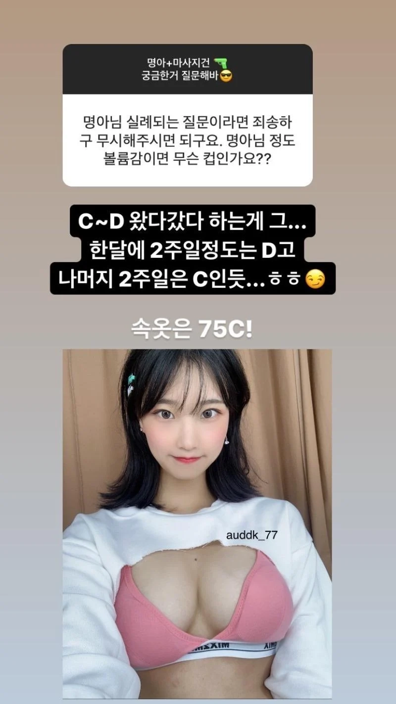 여캠한테 가슴 사이즈 질문