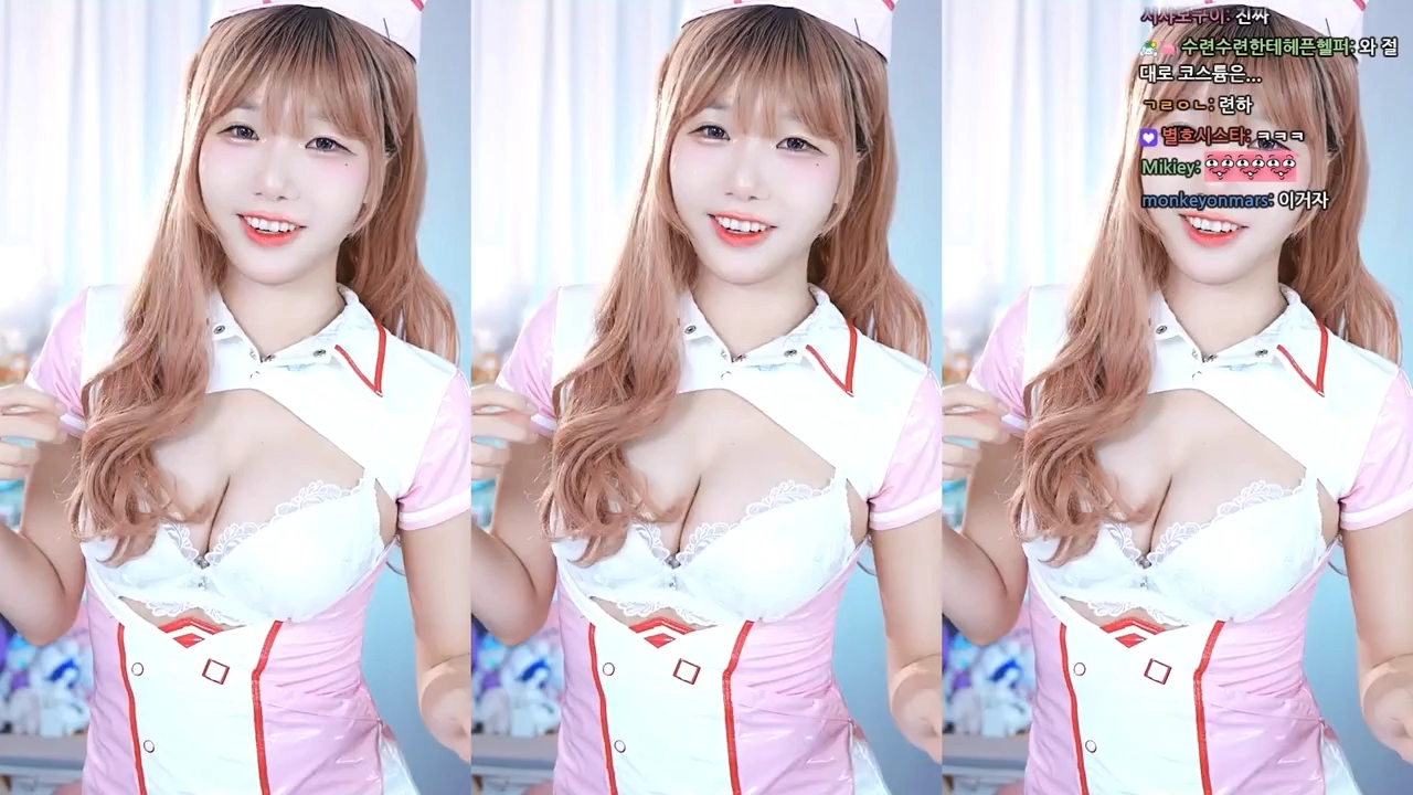 치유계 간호사 수련수련 흰 레이스 브라 ㄲㅈ 노출
