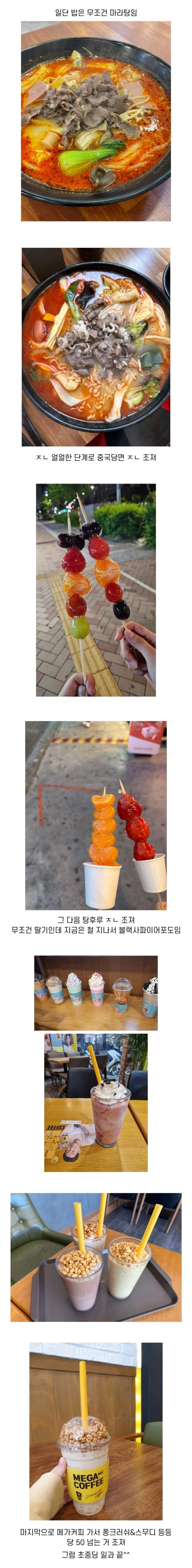 요즘 10대 여자들 식사 코스