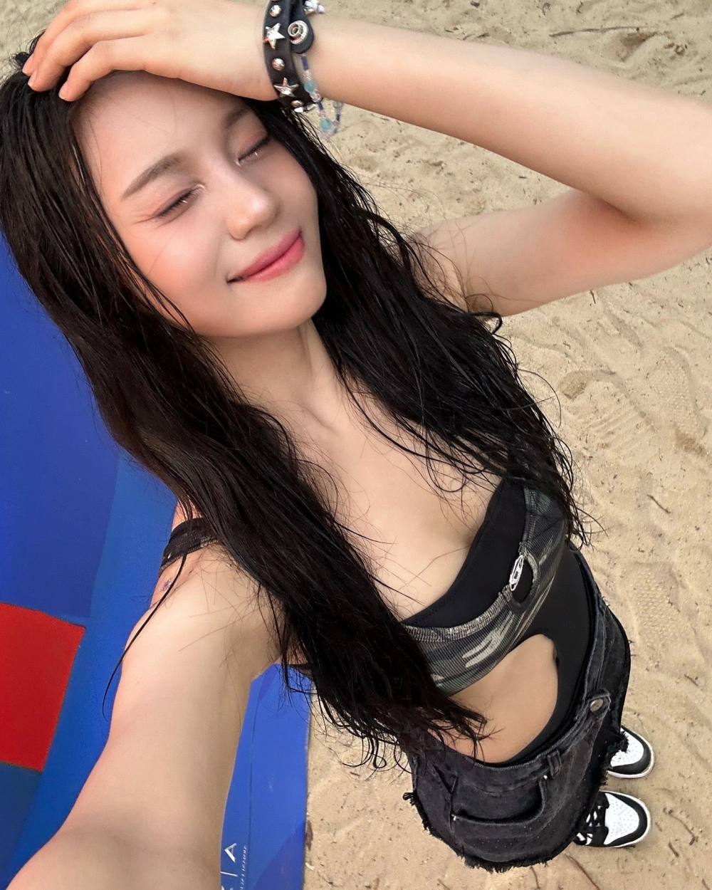 모노키니 수영복 + 초미니 스커트 비비지 엄지 가슴골 야꼽