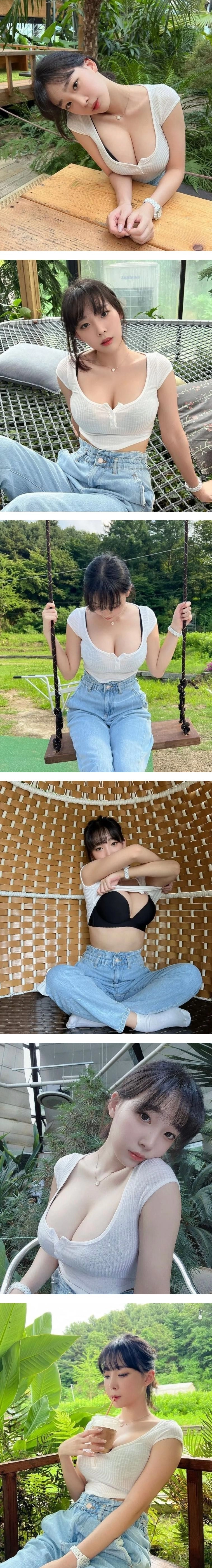 강인경 노브라 이렇게 보니가 진짜 크긴 크네