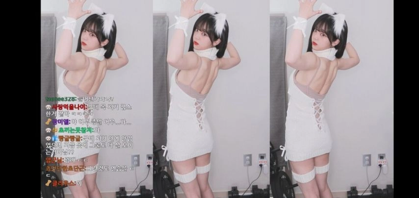 QWER 쵸단 바디프로필 찍을 당시 흰 CK브라팬티 노출