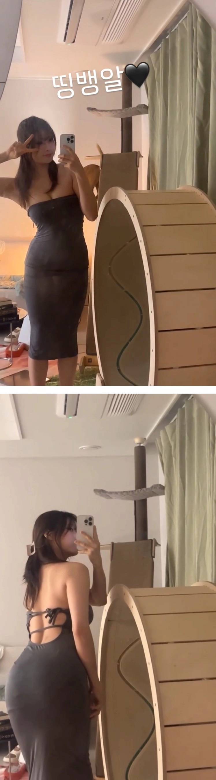 역광에 속 다비치는 회색 동탄미시룩 명아츄 몸매