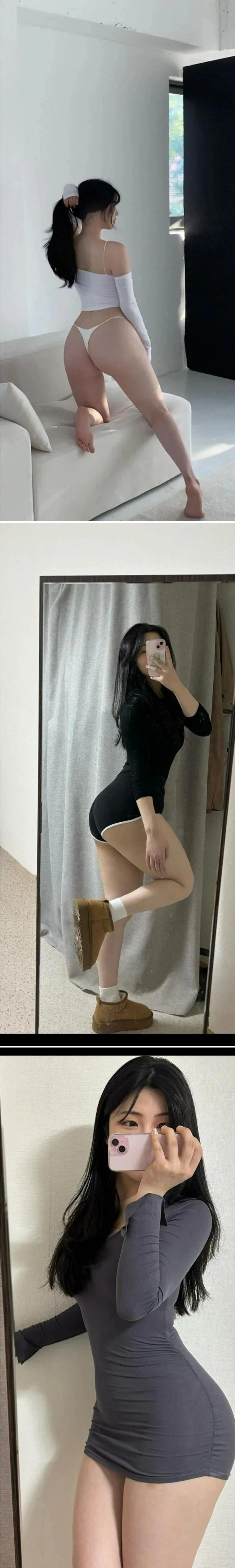 T팬티 뒤태 자랑 셀카