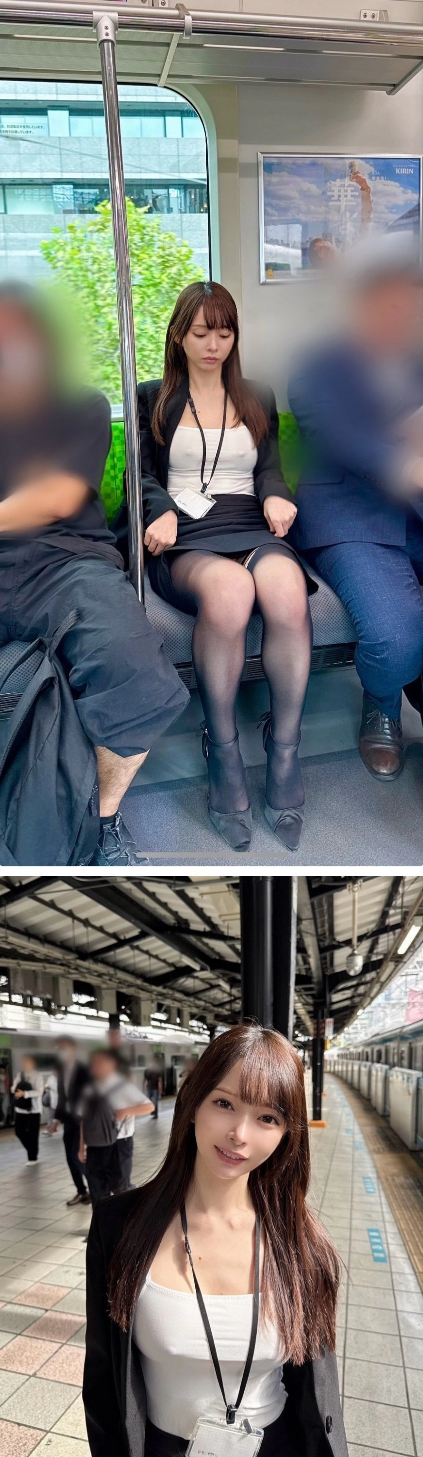 ㄲㅈ 노출 노브라녀 지하철에 출몰 ㄷㄷ