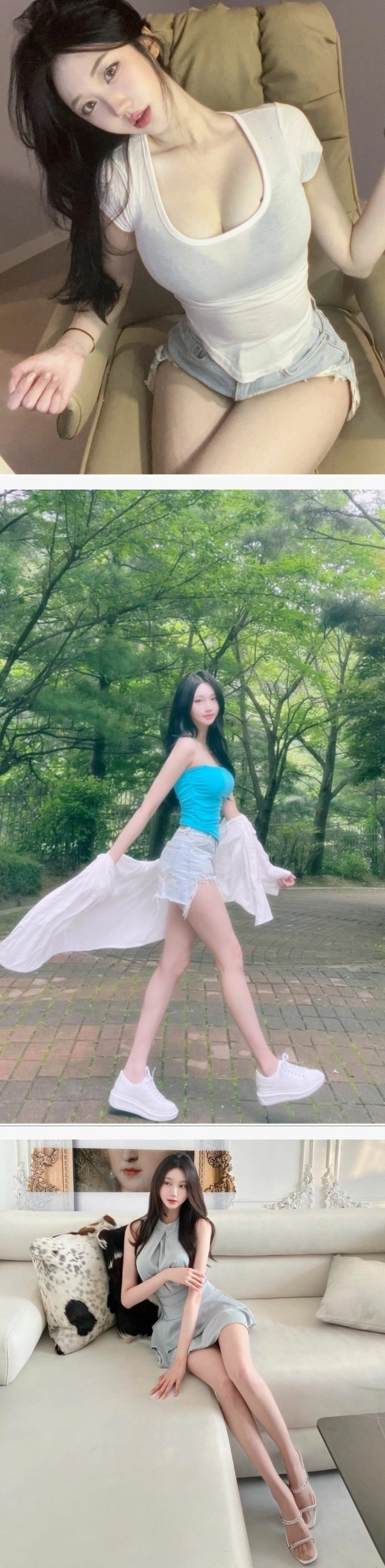 야벅지 다리길이 실화냐!! 인플루언서중 제일 예쁜듯