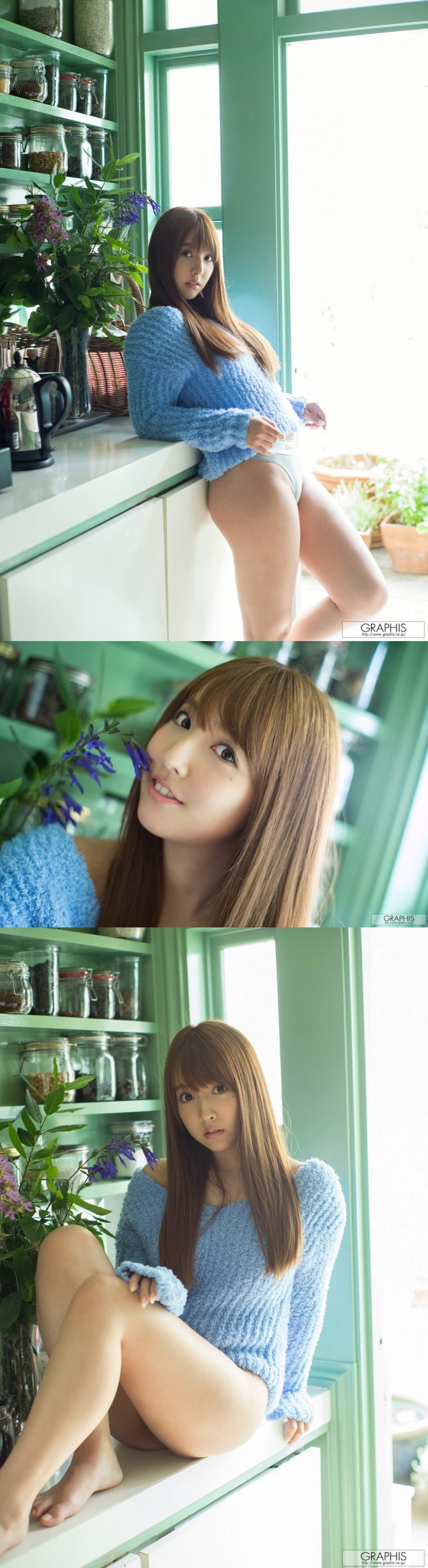 빤스만 입고 있는 미카미 유아 도톰한 ㅂㅈ