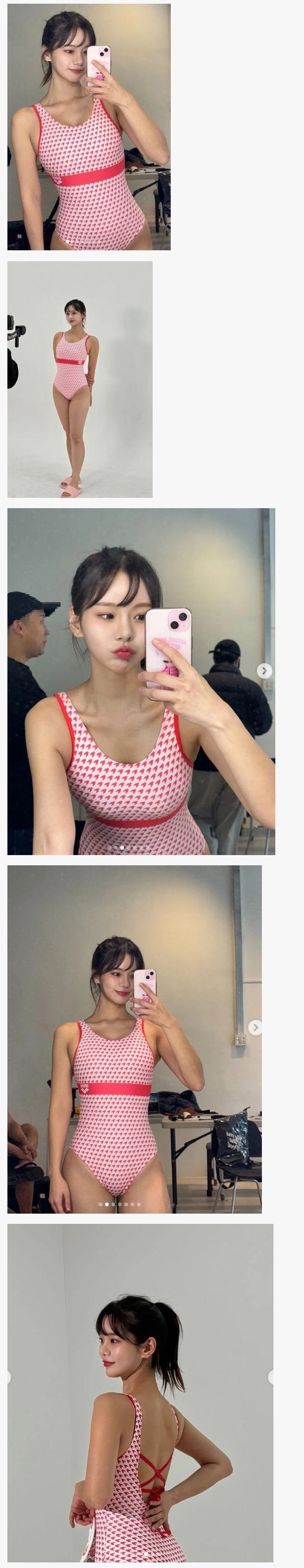 핑크 원피스 수영복 글래머 몸매 맹승지