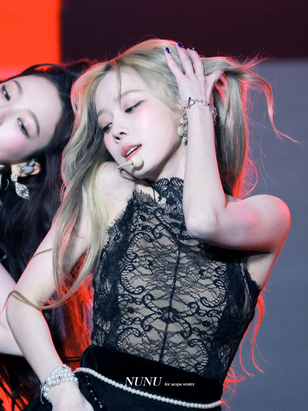 시스루 레이스 란제리룩 겨드랑이 오픈 에스파 윈터