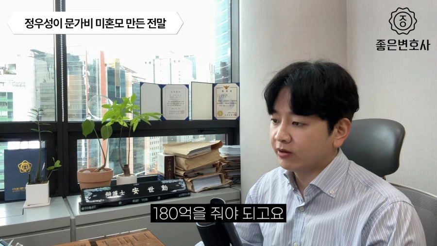 정우성이 만약 결혼 후 이혼 했을시 재산 분할 가정