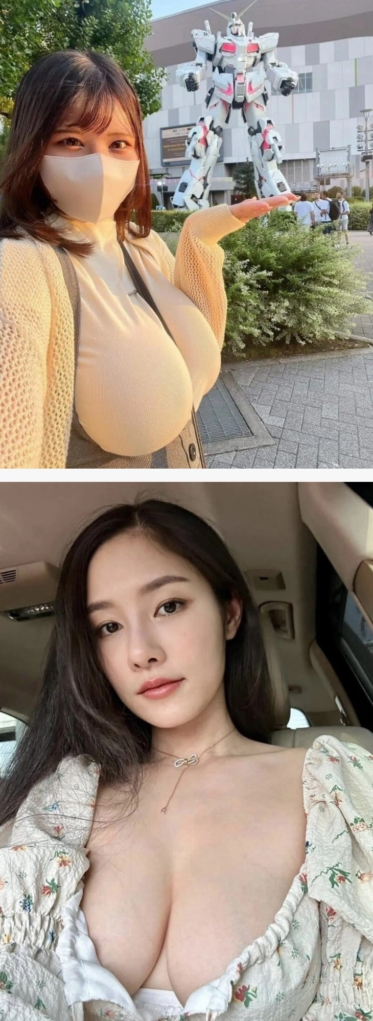 거유가 돋보이는 룩 TOP3 슴로스백 + 원피스 + 비키니