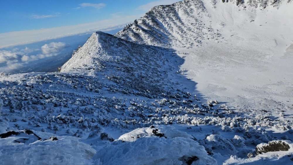 오늘자 눈덮힌 한라산 풍경 ㄷㄷ