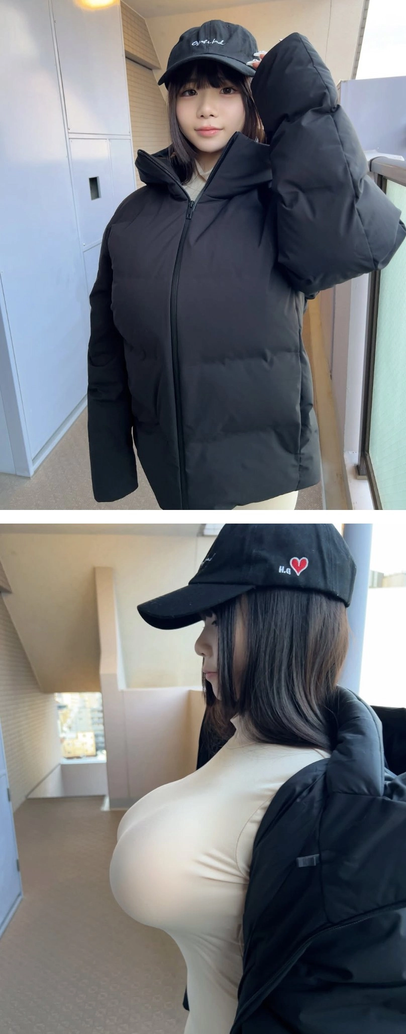 묵직한 미드 소유 스시녀 꽁꽁 가린 겨울철 패딩