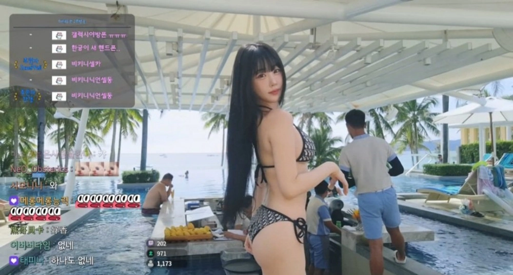 한갱 야방 끈 비키니 T백 몸매 감상짤