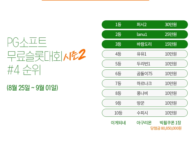 PG소프트 무료슬롯 대회 시즌2