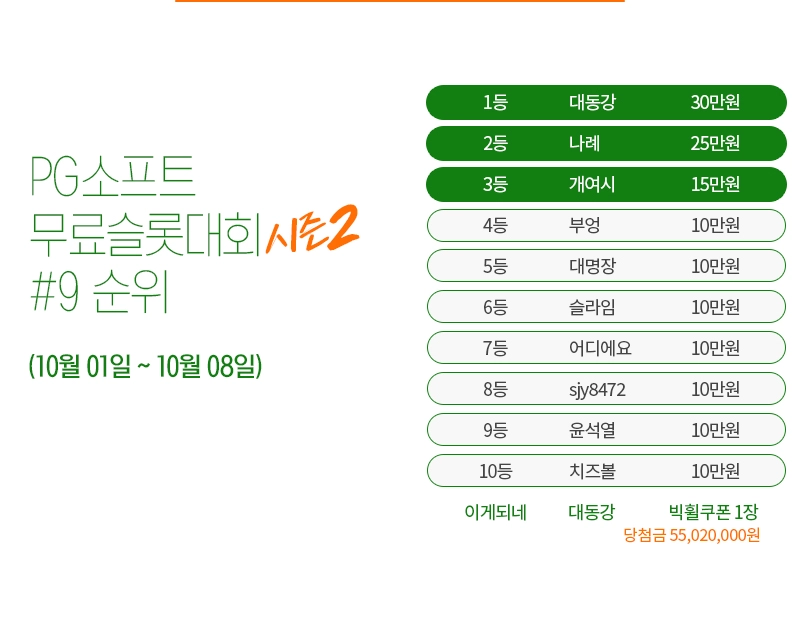 PG소프트 무료슬롯 대회 시즌2