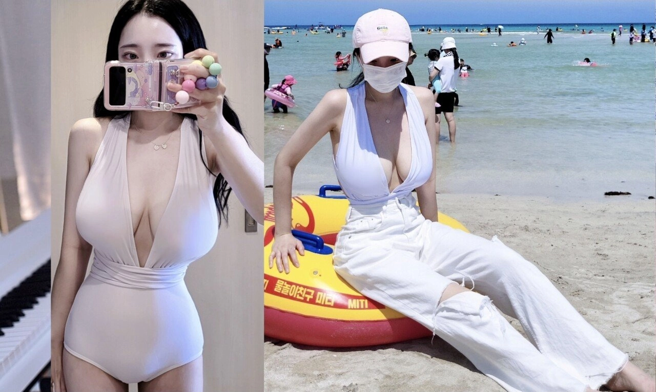 나는찬미 슴골 깊은 파임 제주도 셀카 팬더티비 출신 클라스