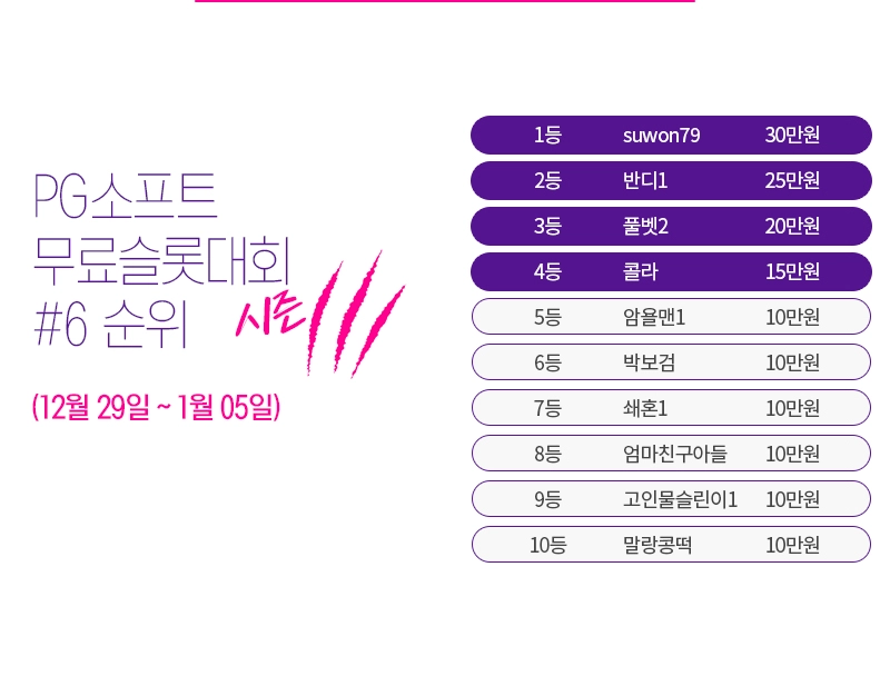 PG소프트 무료슬롯 대회 시즌3