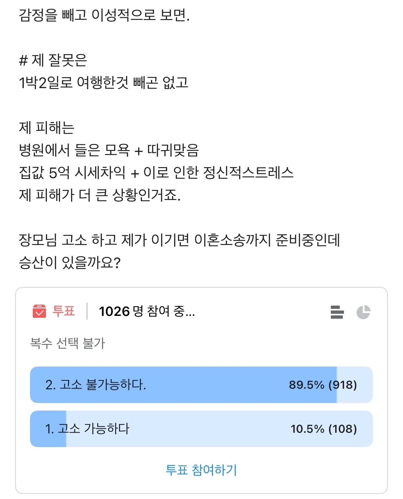 장모님을 고소하려고 합니다[