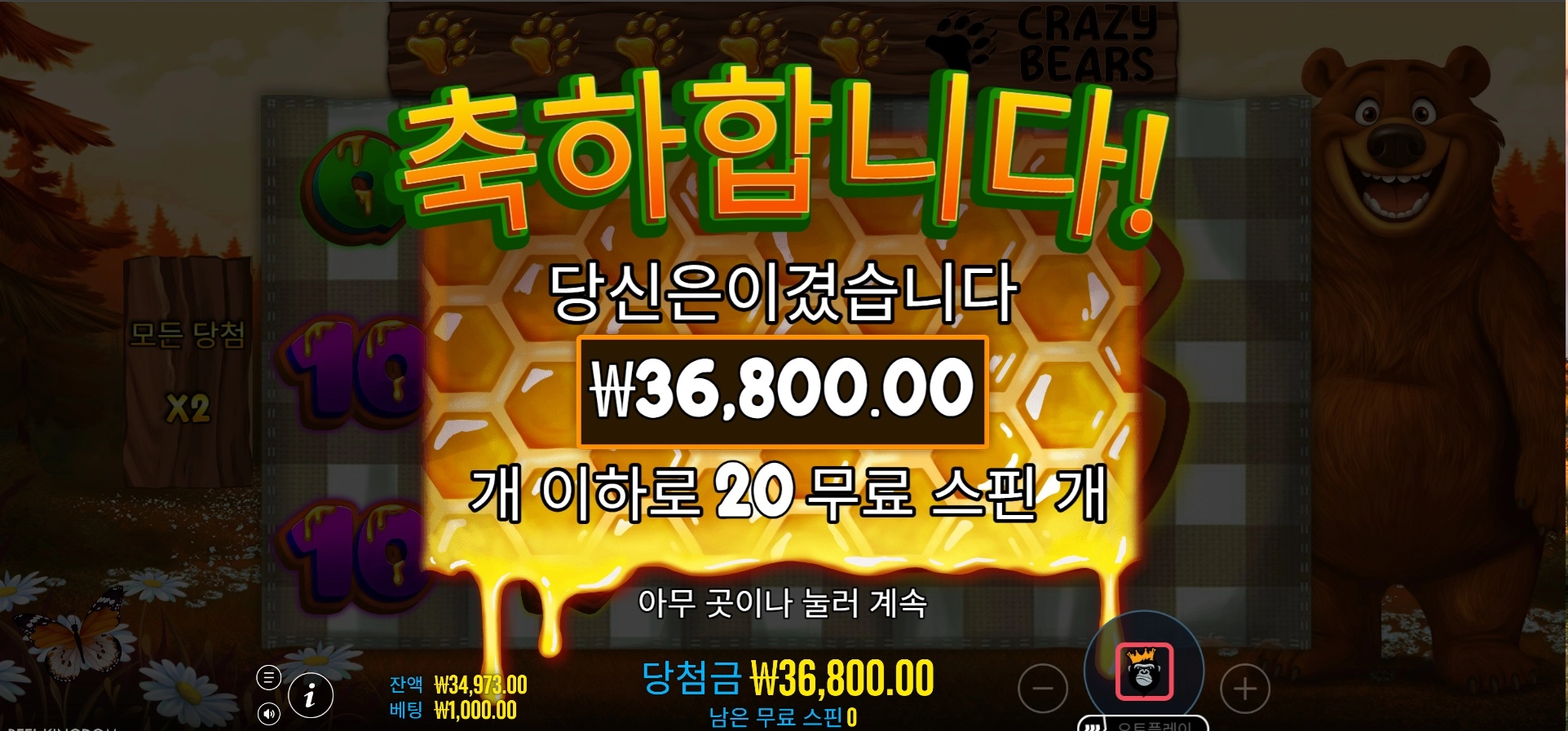 무료슬롯 베어크레이지 리뷰