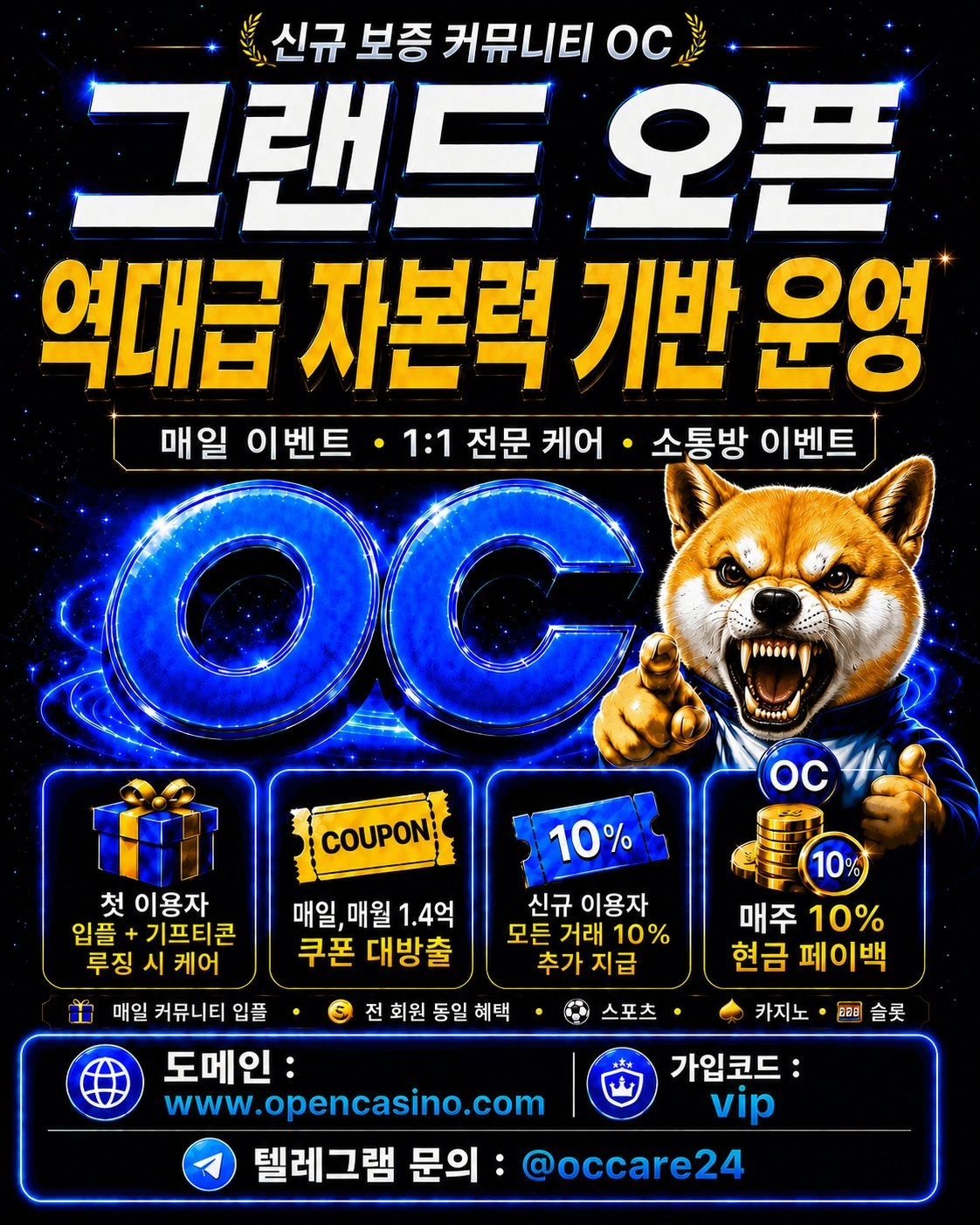 ☀️☀️☀️신규 그랜드 오픈 보증 커뮤니티 ''OC''☀️☀️☀️