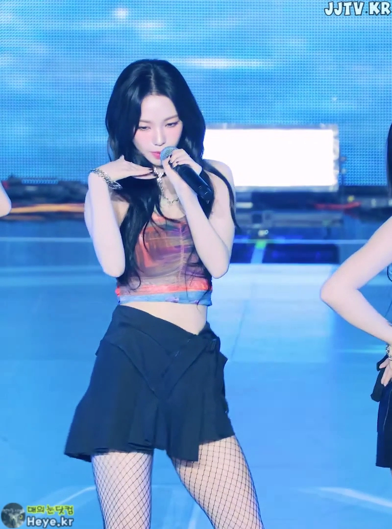 카리나 묵직 탱크탑 망사스타킹 은꼴