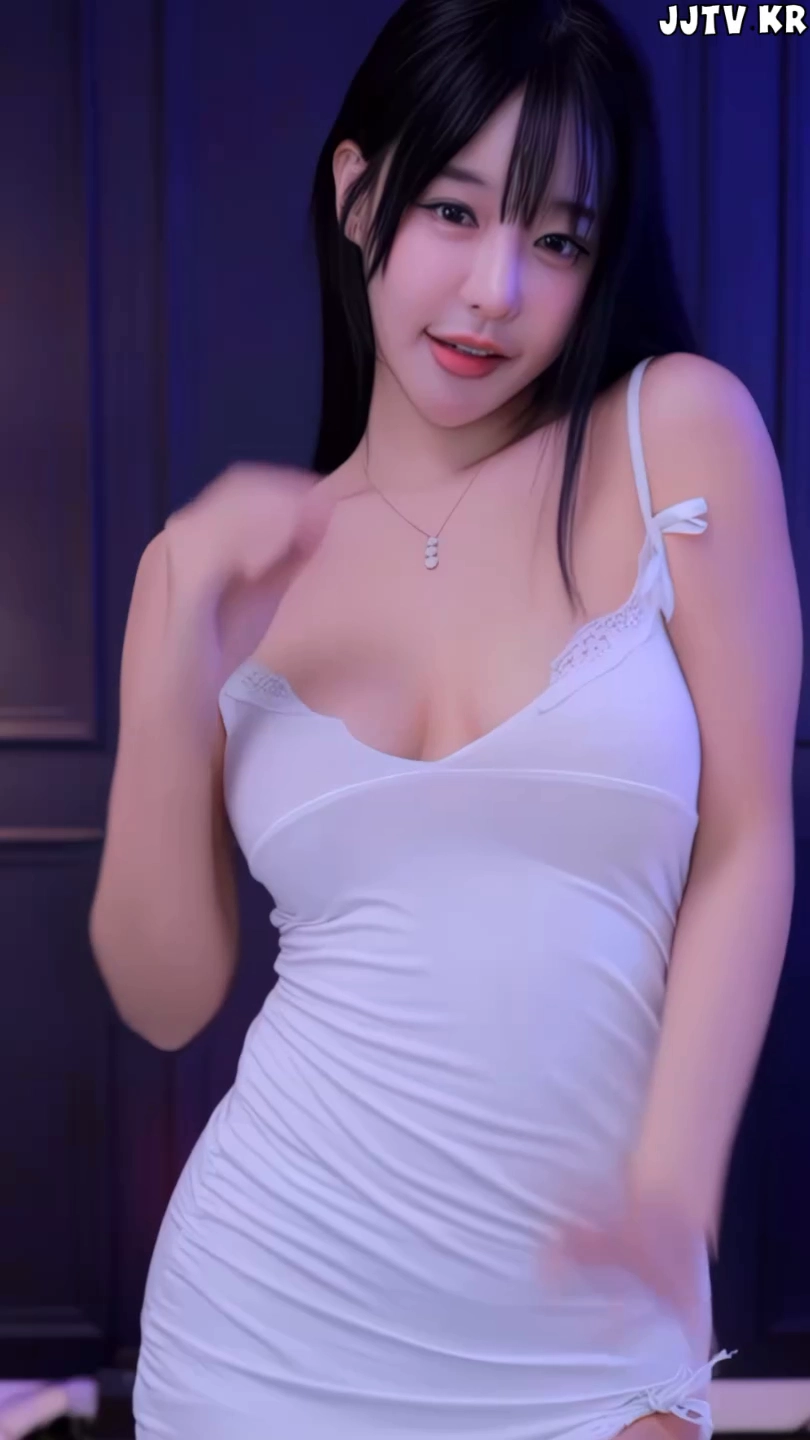 하루 가슴골 출렁이는 레이스 슬립 착장 슬로우